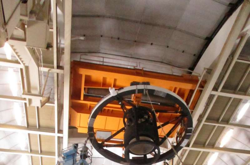 Key components of the Dark Energy Spectroscopic Instrument are installed atop the Mayall Telescope