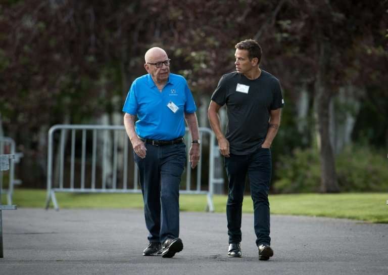 Lachlan Murdoch, seen here with his father Rupert, has joined the board of video game streaming company Caffeine