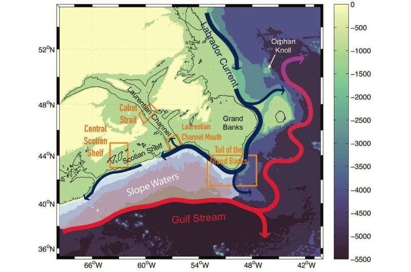 Large-scale shift causing lower-oxygen water to invade Canada's Gulf of St. Lawrence