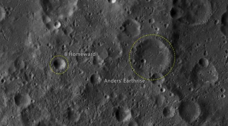 Lunar craters named in honor of Apollo 8