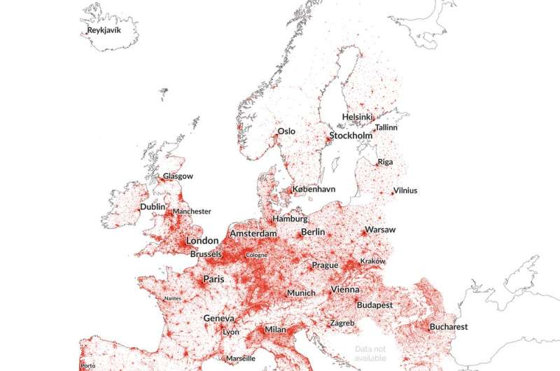 Maps reveal the truth about population density across Europe