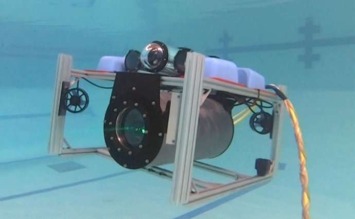 Narrow-beam laser technology enables communications between underwater vehicles