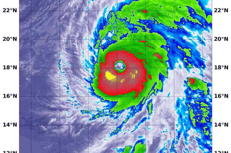 NASA peers into the large clear eye of Hurricane Walaka