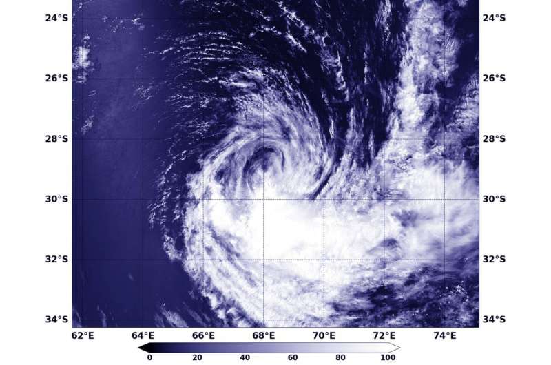 NASA's Aqua satellite finds wind shear hitting Tropical Storm Irving