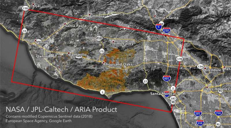 NASA's ARIA maps California wildfires from space