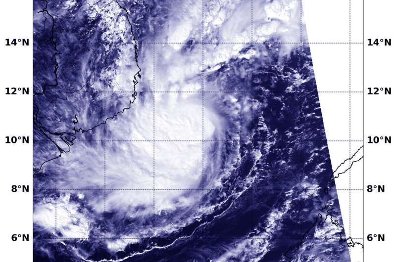 NASA sees stronger Tropical Cyclone 33W headed toward Vietnam