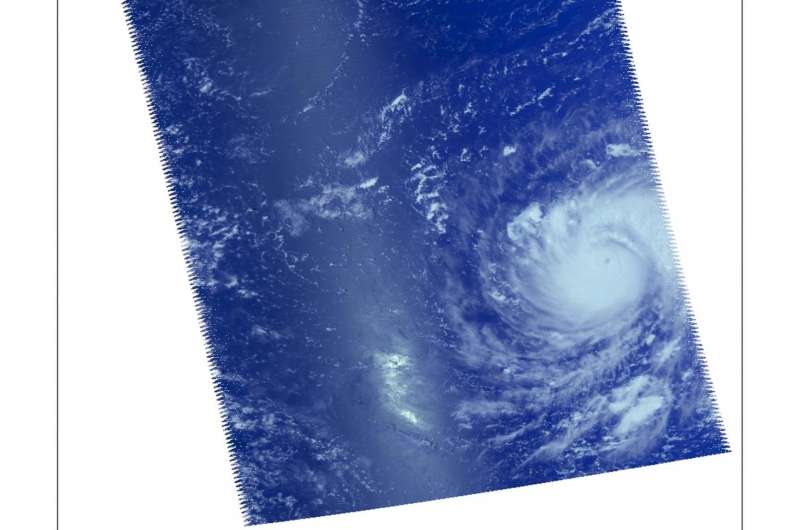 NASA sees Typhoon Jebi moving through Northwestern Pacific