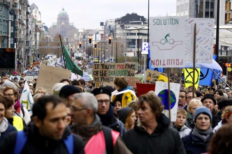 Organisers said the event was the biggest climate march ever in Belgium