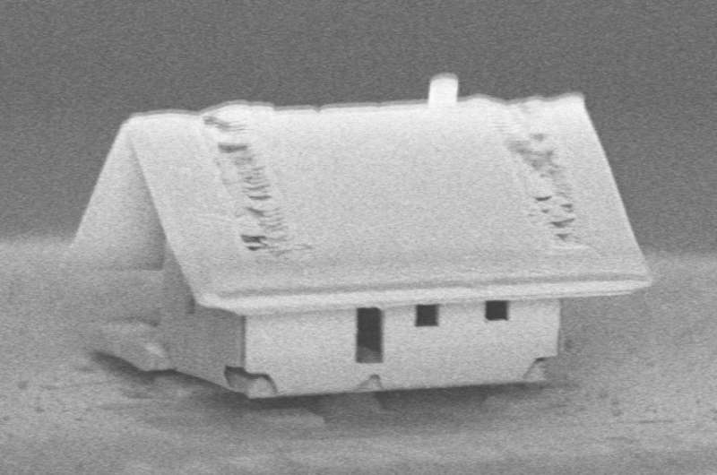 Robotic assembly of the world's smallest house -- Even a mite doesn't fit through the door!