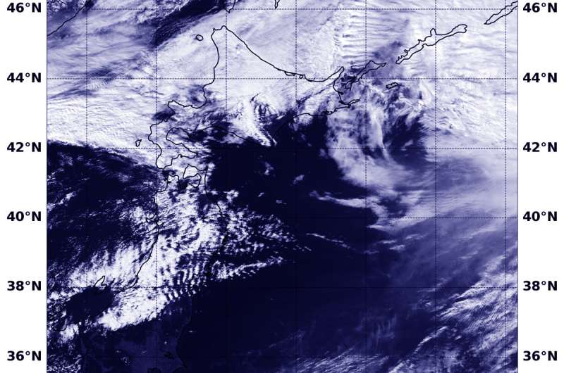 Satellite sees extra-Tropical Cyclone Trami moving past Japan