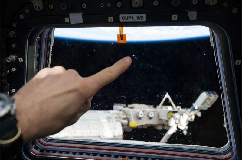 Sensor to monitor orbital debris outside space station