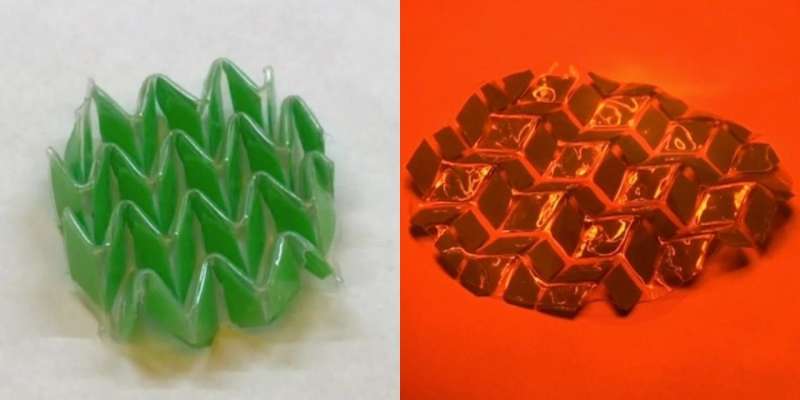 Shape-shifting material can morph, reverse itself using heat, light