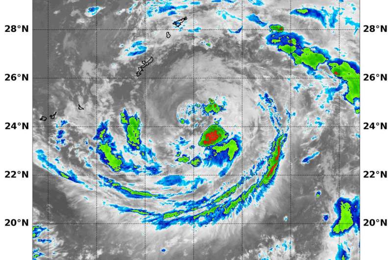 Two NASA satellites confirm Tropical Cyclone Ampil's heaviest rainfall shift