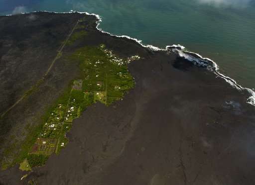 Volcano creates new land after lava fills Hawaii ocean bay