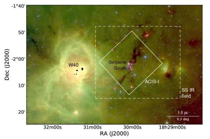 Astronomers detect almost one hundred new young stellar objects in Serpens South