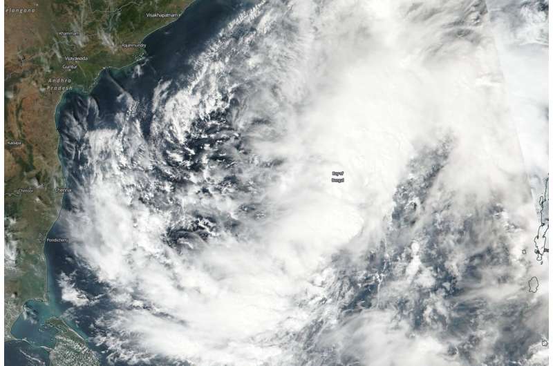 NASA-NOAA Satellite finds a large Tropical Cyclone Gaja