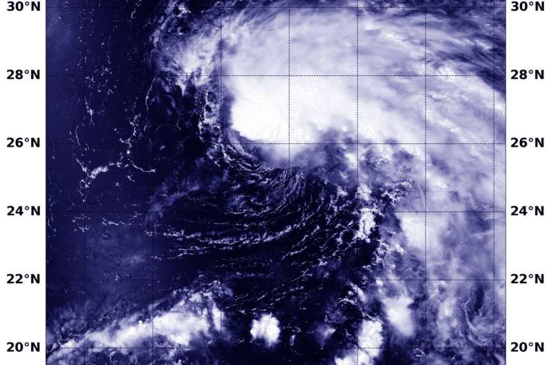 NASA finds tropical storm Wukong's comma shape