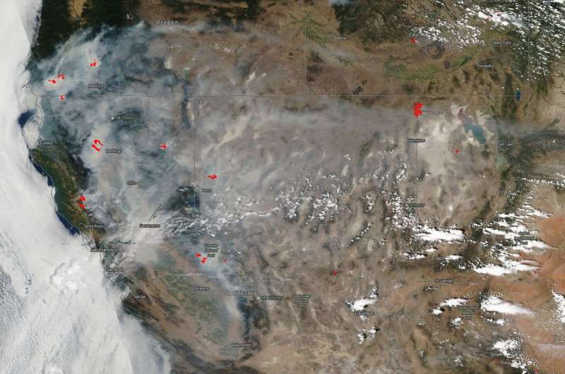 NASA satellite shows California shrouded in smoke