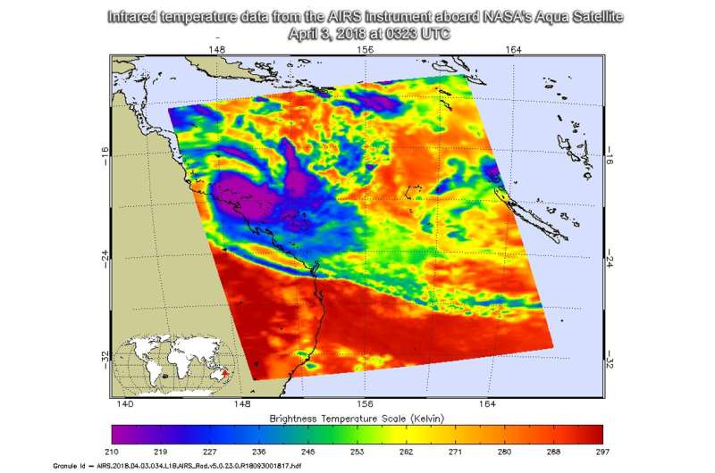 NASA sees Tropical Cyclone Iris at Queensland coast