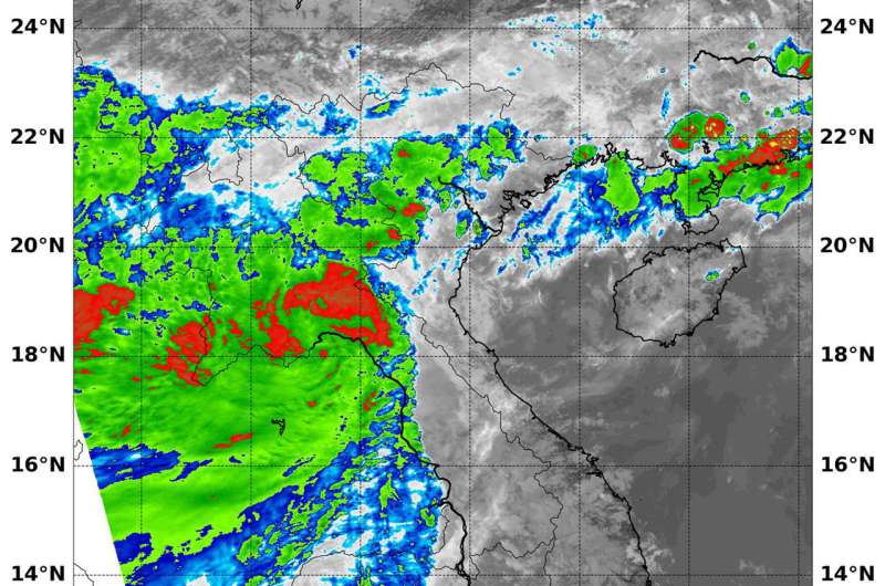 NASA finds Tropical Storm Bebinca moving over Laos, Thailand