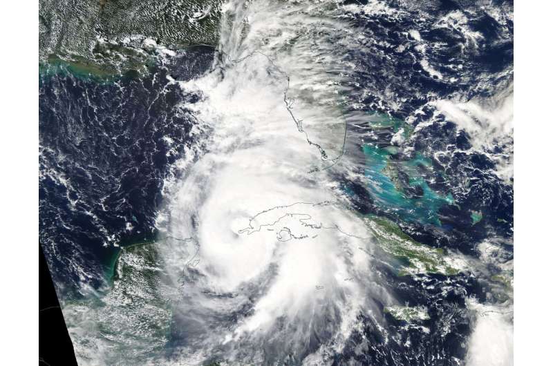 NASA's Aqua satellite sees Hurricane Michael strengthening