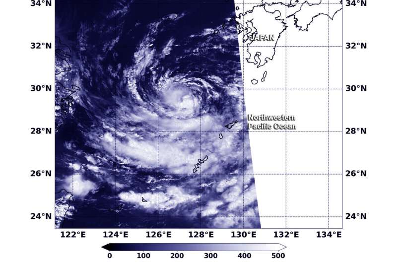 NASA satellite finds Jongdari a Tropical Depression