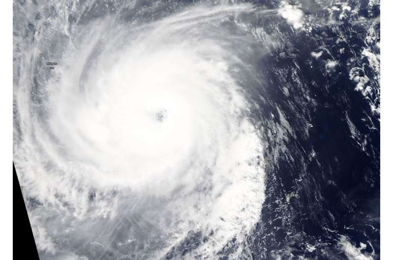 NASA's Aqua Satellite tracks super Typhoon Yutu's oblong eye