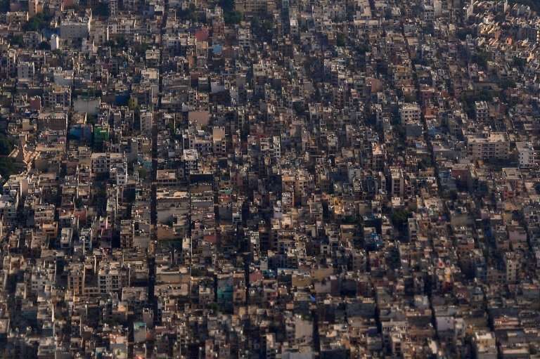 A general view of the outskirts of the Indian capital New Delhi, which is set to overtake Tokyo by 2028 as the world's most popu