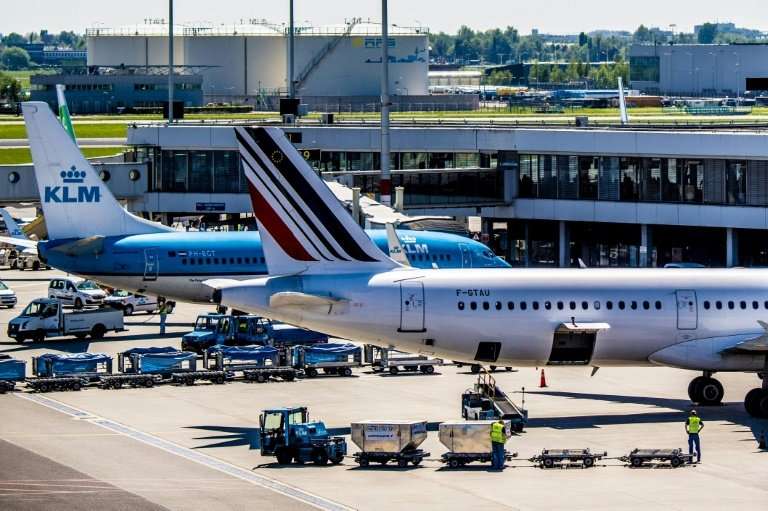 Air France-KLM's shares were among the best performers on the French stock market Monday