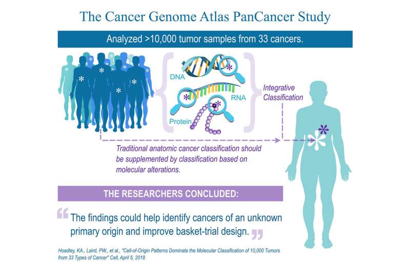 Genomic analysis of thousands of tumors supports new cancer classification