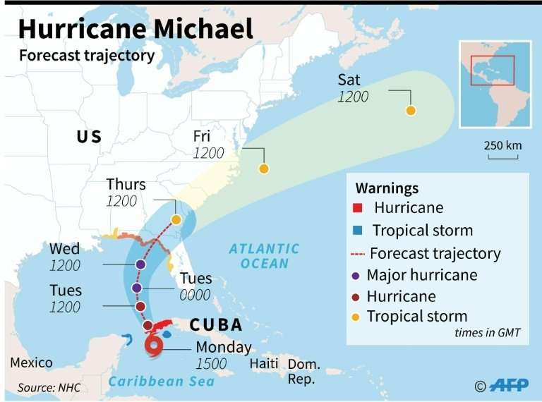 Hurricane Michael is expected to bring storm surges and heavy rainfall when it smashes into Florida midweek