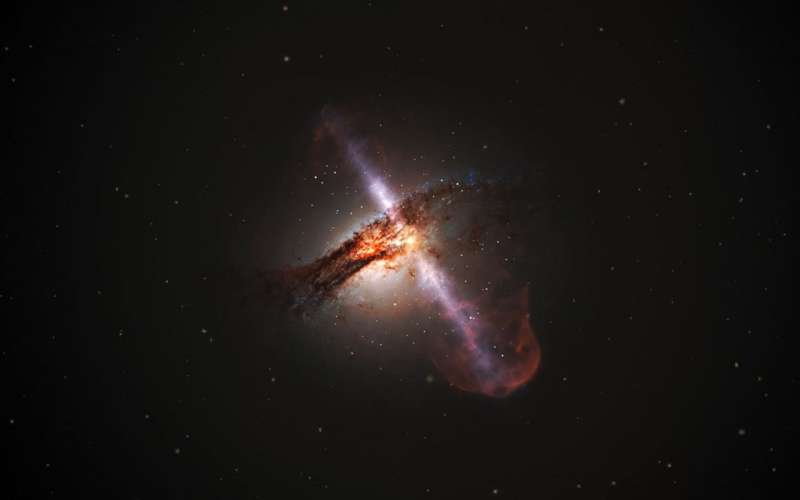 Researchers catch supermassive black hole burping—twice