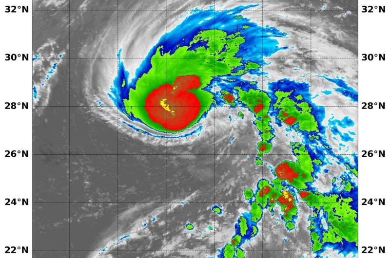NASA analyzes tropical storm Wukong's strawberry-shape