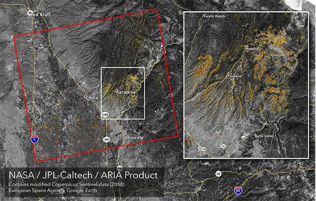 NASA's ARIA maps California wildfires from space