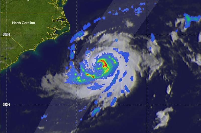 NASA's GPM satellite examined Tropical Storm Chris' power