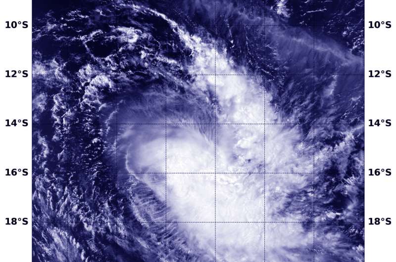 Satellite finds Tropical Cyclone Bouchra reborn in Southern Indian Ocean
