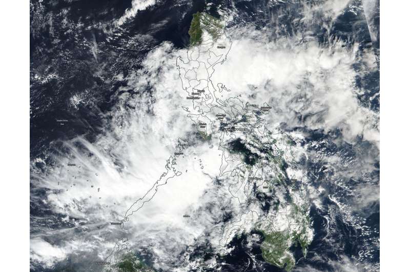 NASA sees tropical depression 33W enter the Sulu Sea