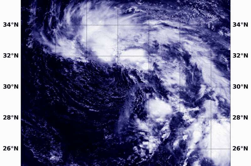 NASA finds wind shear battering Tropical Depression 16W
