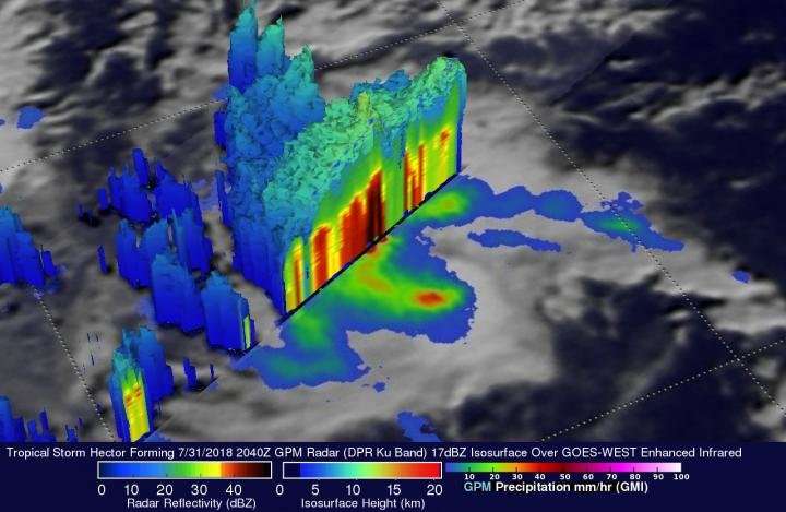 NASA's GPM sees Tropical Storm Hector forming
