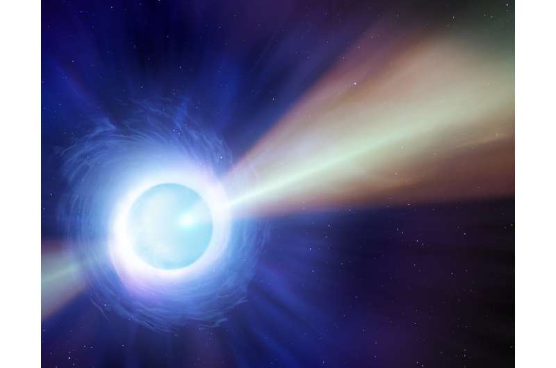 Researchers see beam of light from first confirmed neutron star merger emerge from behind sun