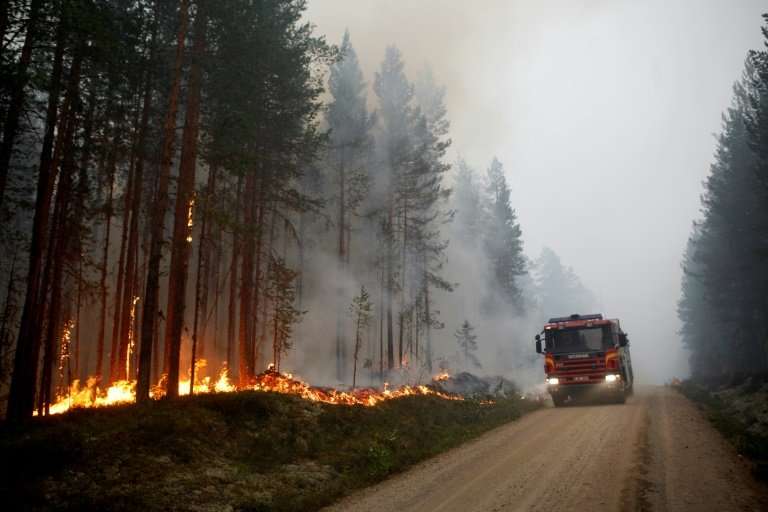 Firefighters on Sunday were battling around 50 wildfires in Sweden after an unprecedented drought in the region
