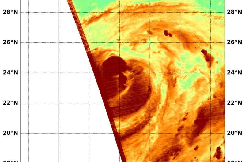 NASA analyzes Typhoon Soulik's water vapor
