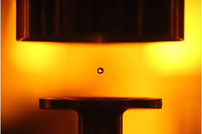 Researchers levitate water droplets to improve contaminant detection