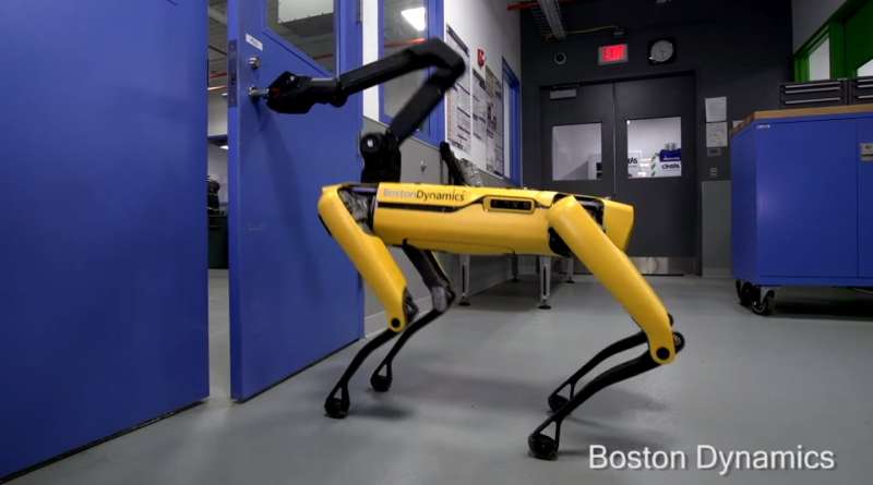 Boston Dynamics robot has claw-arm to turn handle and hold door open