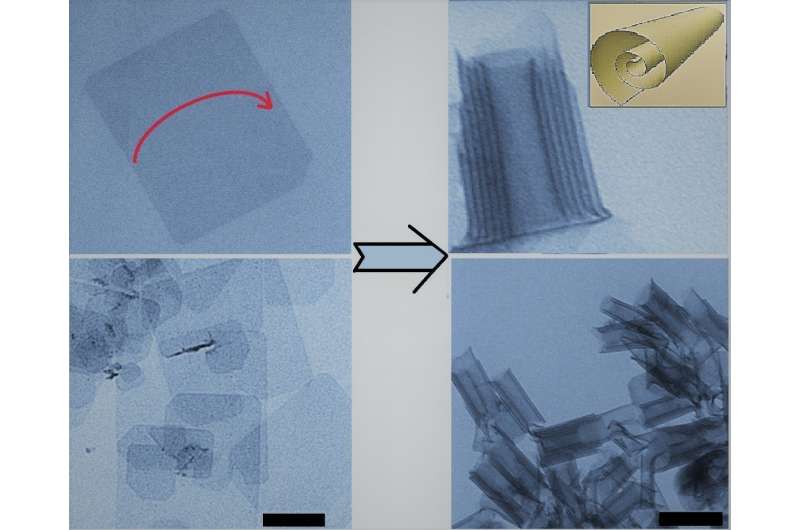 Scientists rolled 2-D cadmium telluride up into nanoscrolls