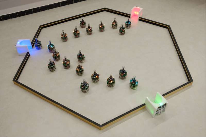 Robots working as a group are able to determine the optimal order of their tasks
