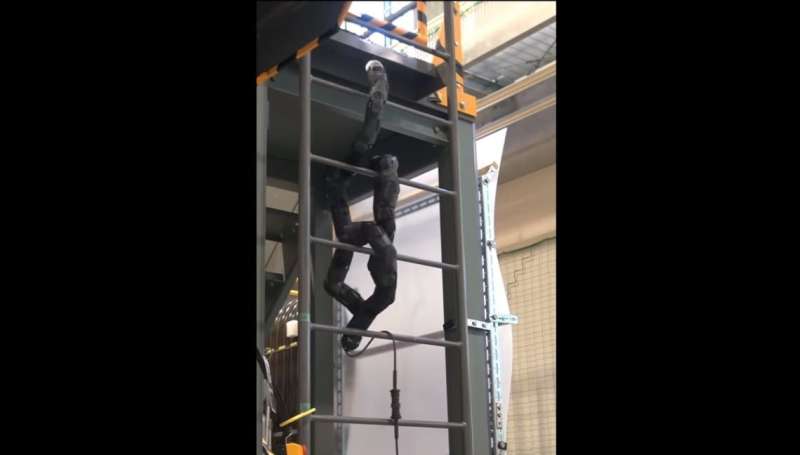 An advanced snake-robot for disaster sites climbs by coiling