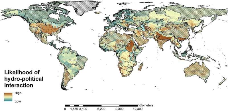 Global hotspots for potential water disputes