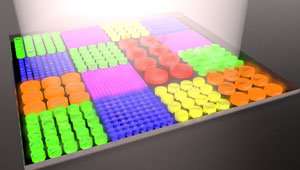 High-resolution full color images can be formed using silicon-nanostructure pixels