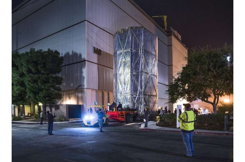 NASA's Webb Telescope wrapped in a mobile clean room